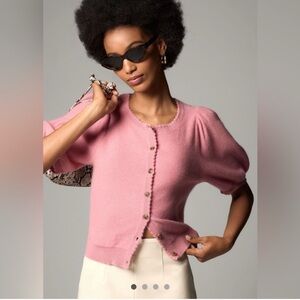 Anthropologie Maeve Puff Sleeve Cardigan Sweater XL
